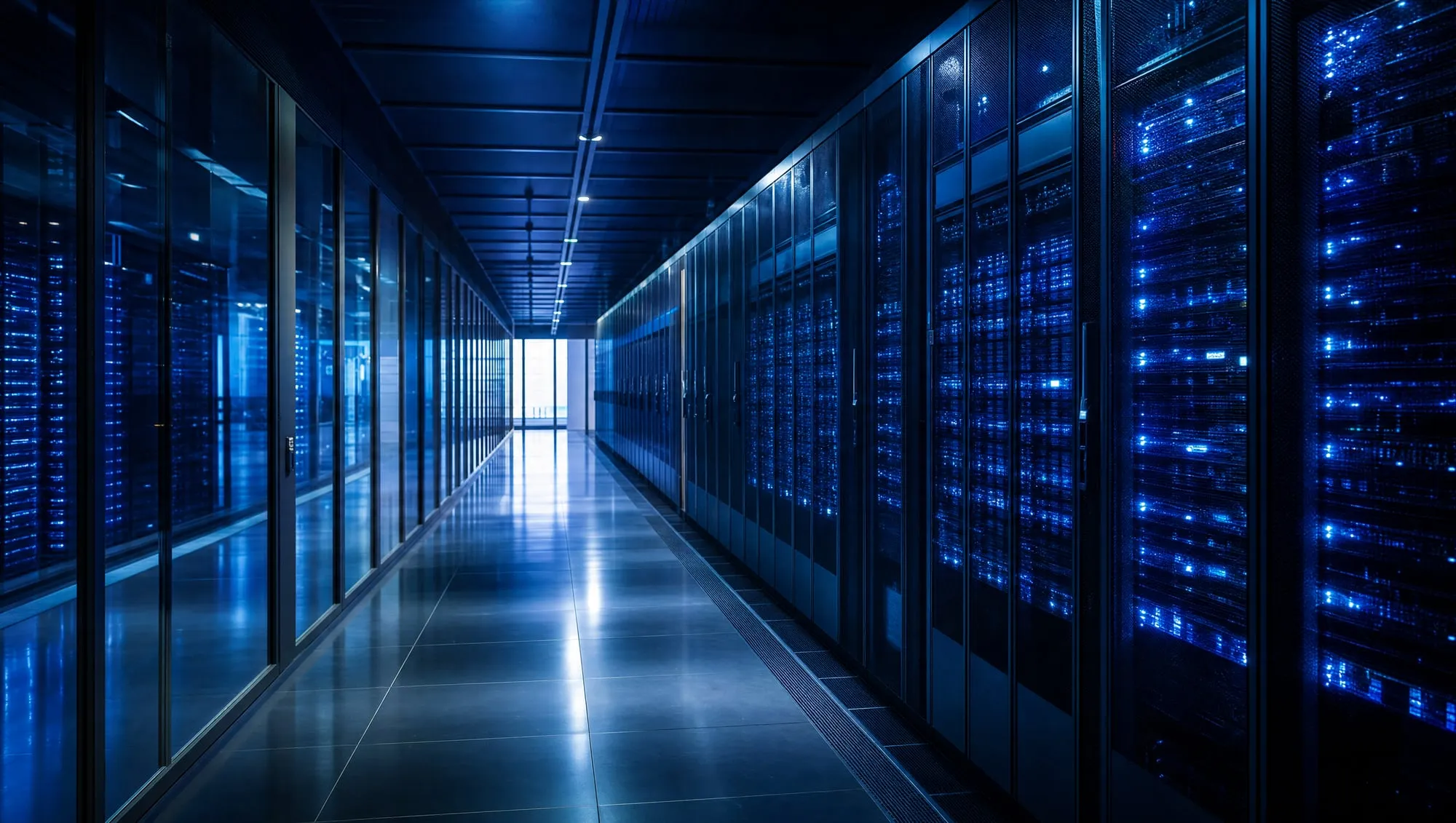 Modern data center corridor